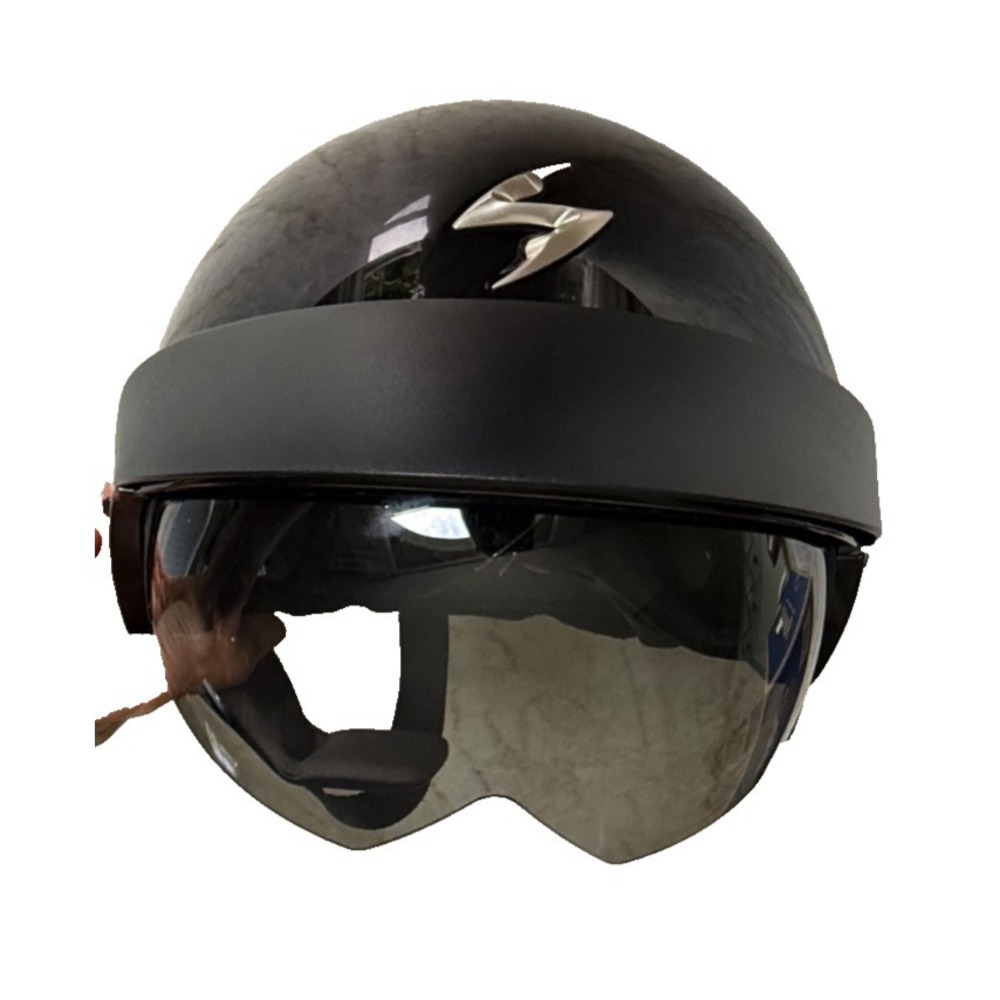 Scorpion Exo 100 Motorcycle Half Helmet DOT Approved; Black; Large